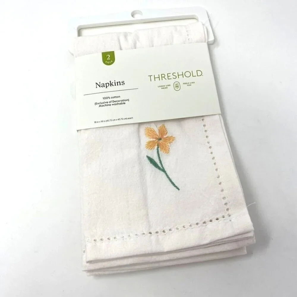 Target 2pk Flower Cloth Napkins - Threshold™ 18 